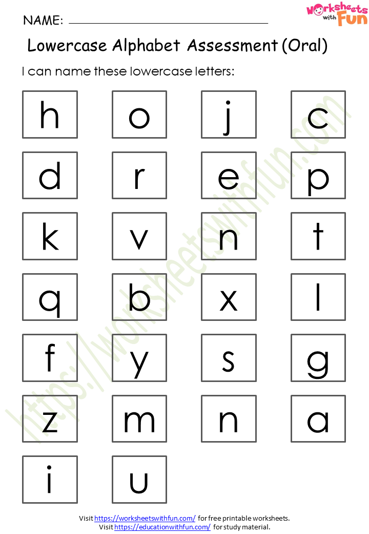 Free Printable Alphabet Assessment Sheet